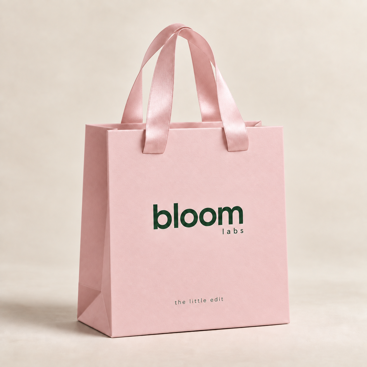 Pink Bloom Labs bag packaging illustration